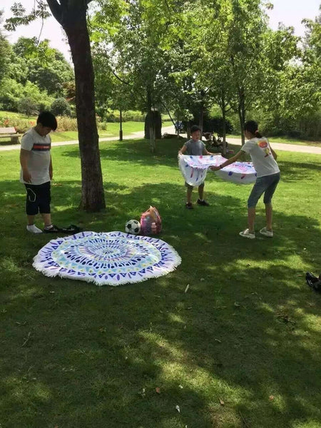 Round Bohemian Beach Style Tassel Rug